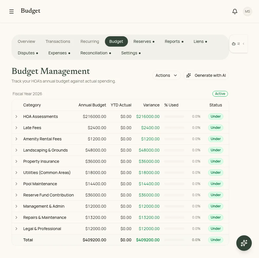 Financial ledger preview