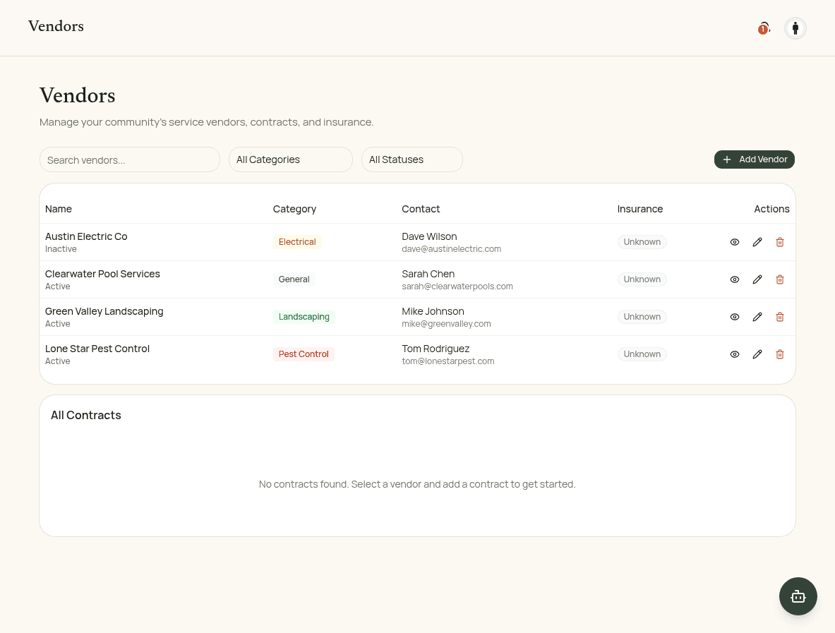 Vendor management preview