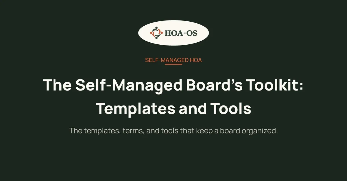 The Self-Managed Board's Toolkit: Templates, Terms, and Tools