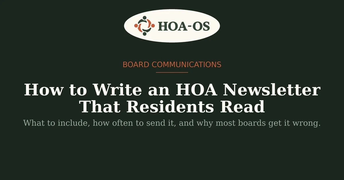How to Write an HOA Newsletter That Residents Read