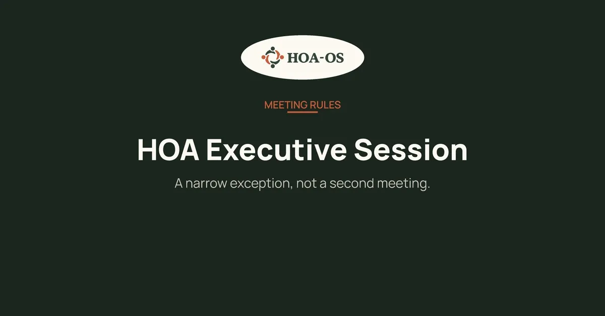 HOA Executive Session: What Boards Can Discuss Privately