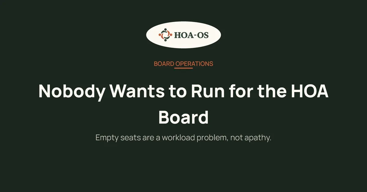 Nobody Wants to Run for the HOA Board. Now What?