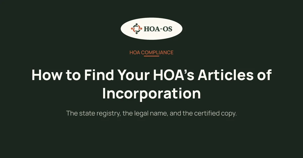 How to Find Your HOA's Articles of Incorporation