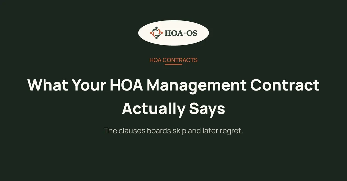 What Your HOA Management Contract Actually Says