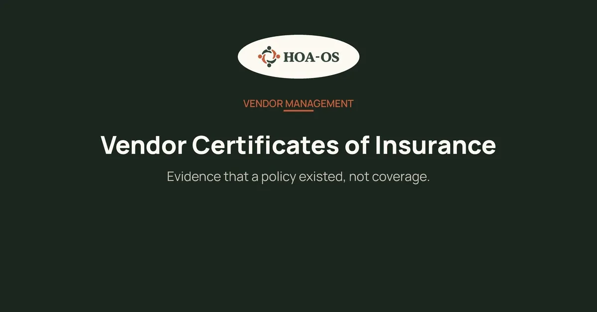 Vendor Insurance: Why Your HOA Must Verify COIs