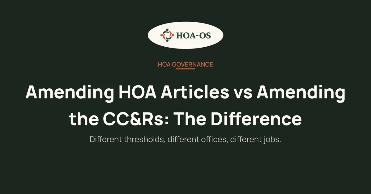 Amending HOA Articles vs Amending the CC&Rs: The Difference