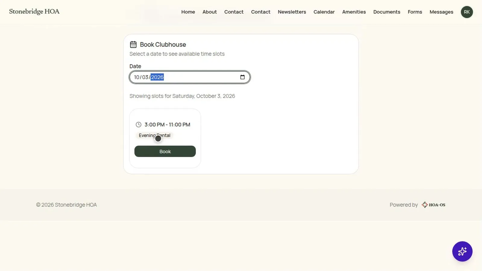 How does a community let residents reserve the clubhouse and pool without a sign-up sheet?