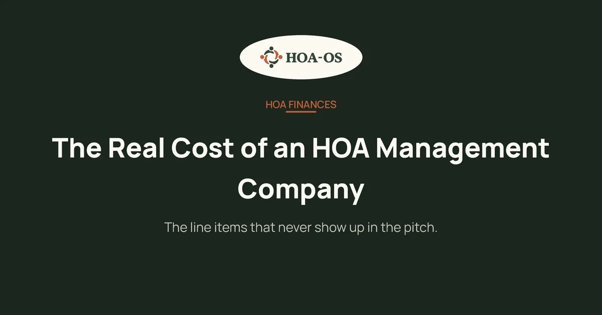 The Real Cost of an HOA Management Company