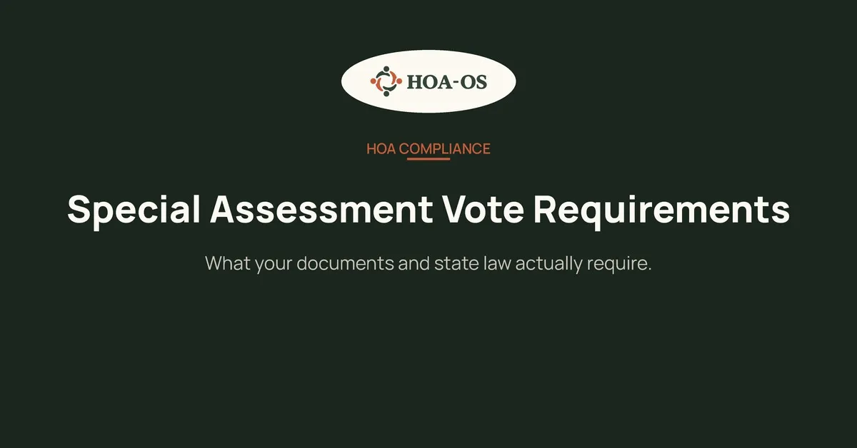 Special Assessment Vote Requirements: What to Check First