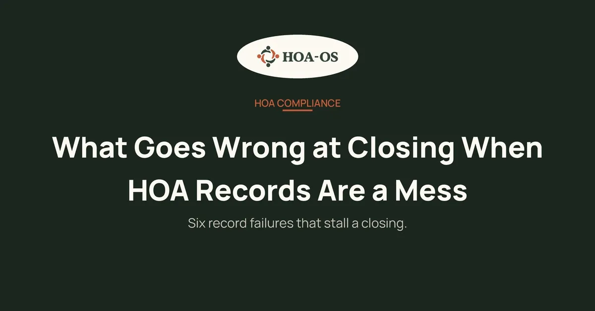 What Goes Wrong at Closing When HOA Records Are a Mess