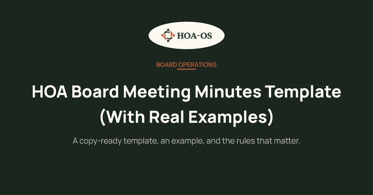 HOA Board Meeting Minutes Template (With Real Examples)