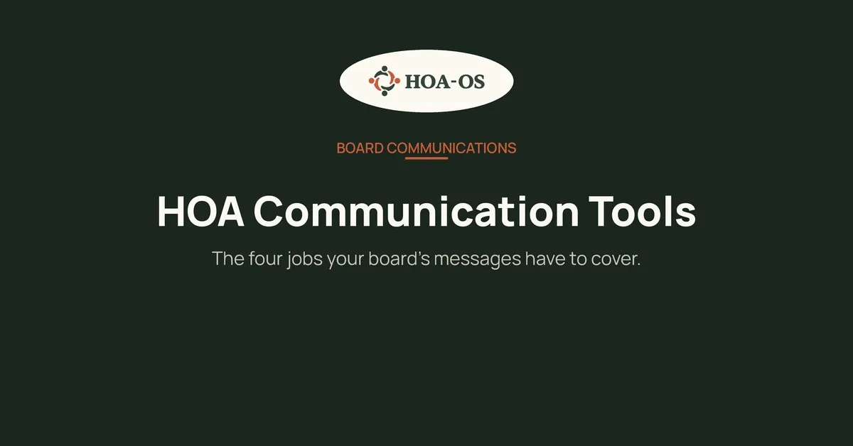 HOA Communication Tools: What Your Board Actually Needs