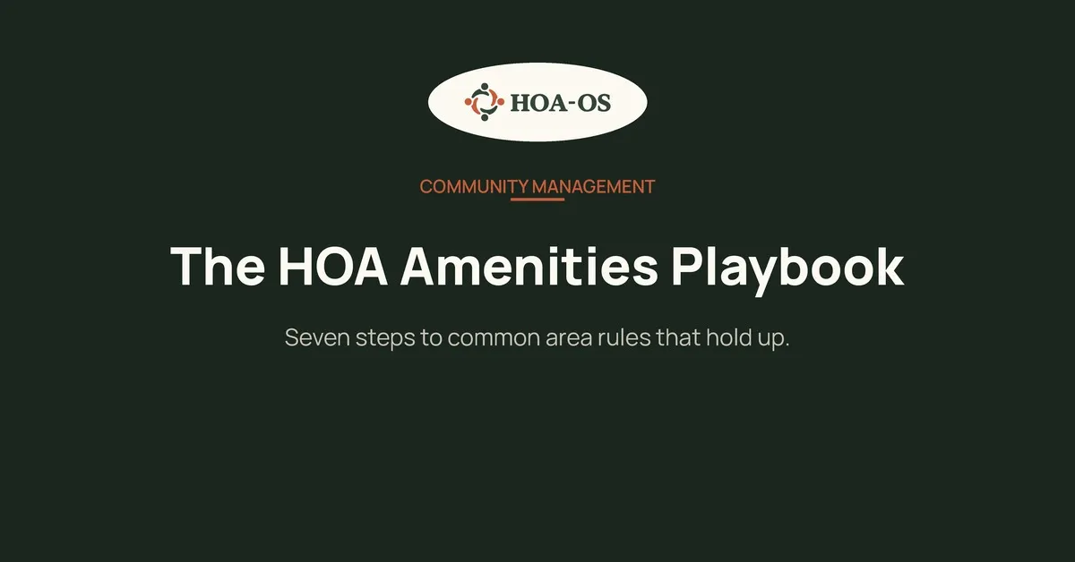The HOA Amenities Playbook