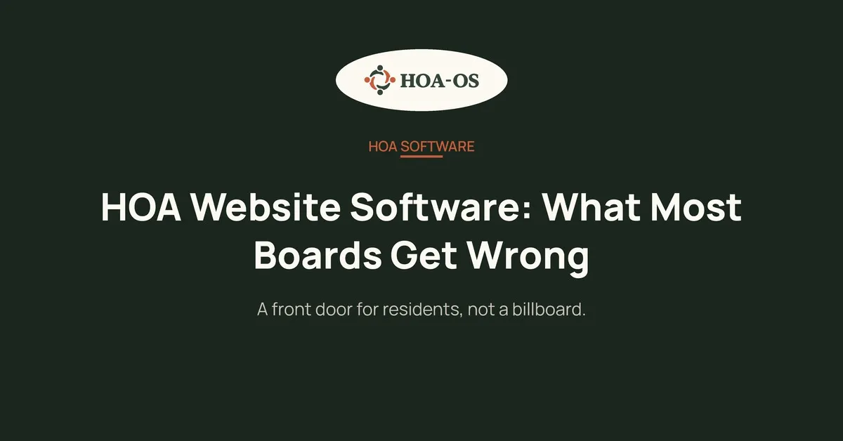 HOA Website Software: What Most Boards Get Wrong