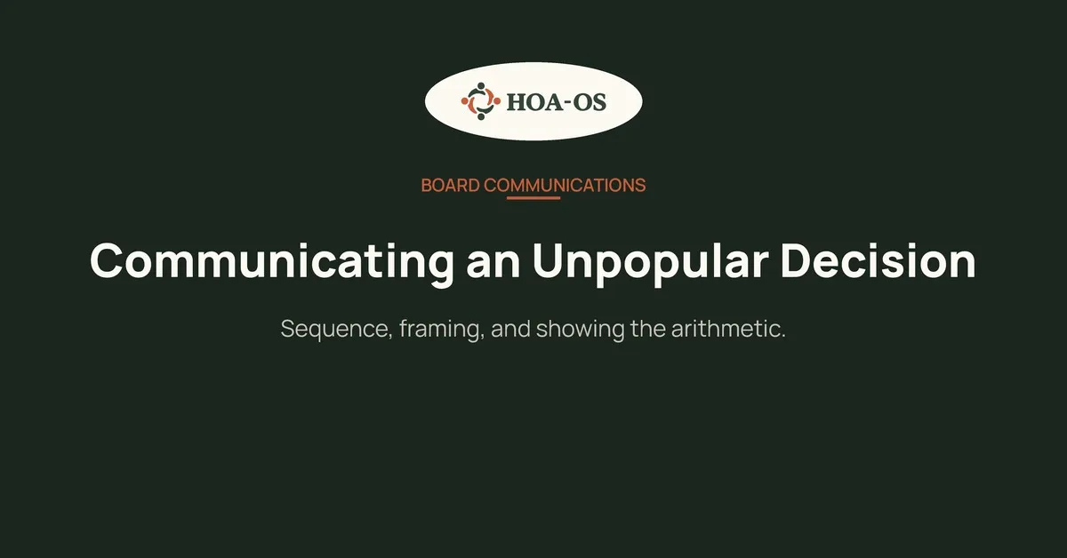 How to Communicate an Unpopular HOA Decision