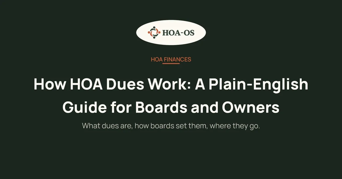 How HOA Dues Work: A Plain-English Guide for Boards and Owners