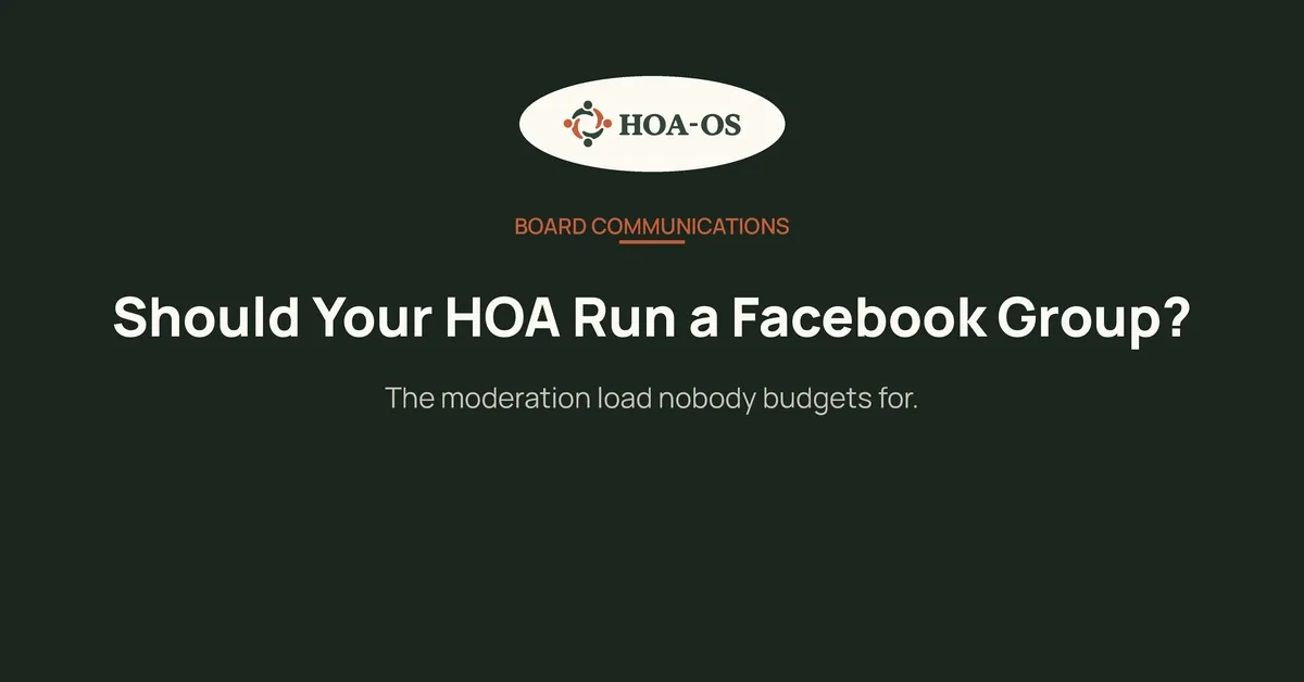 Should Your HOA Run a Facebook Group?