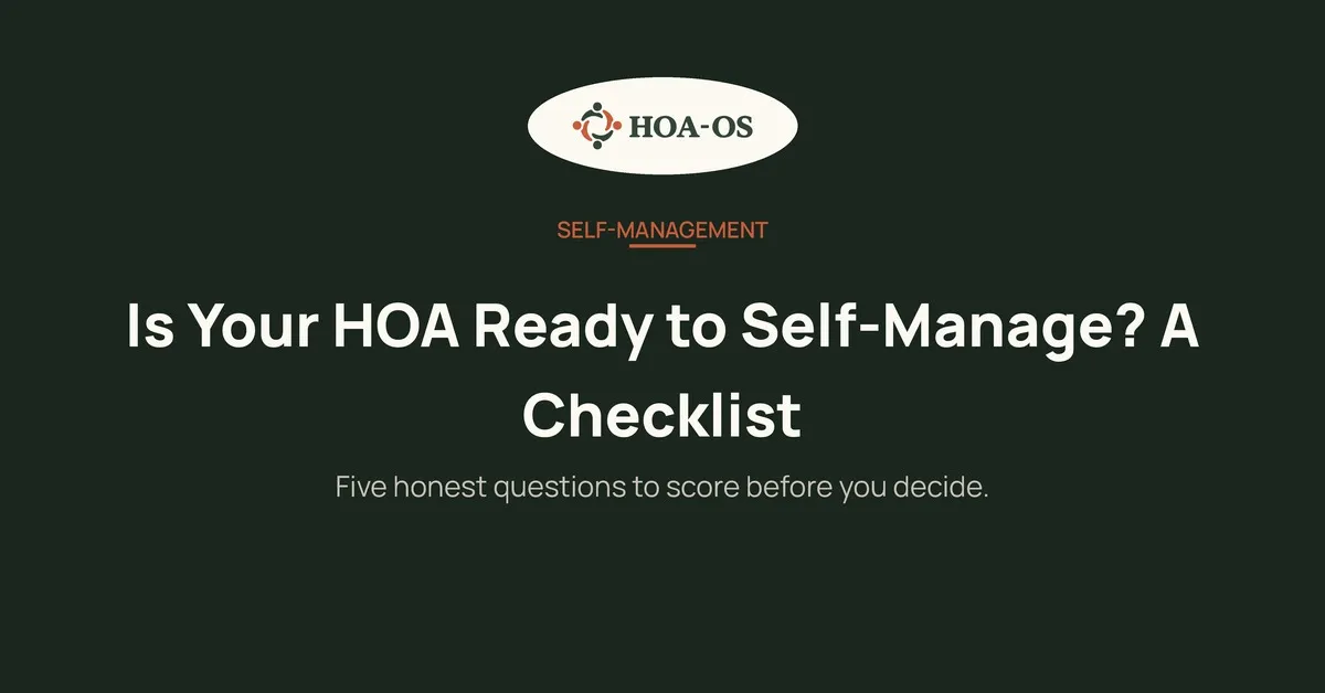 Is Your HOA Ready to Self-Manage? A Checklist
