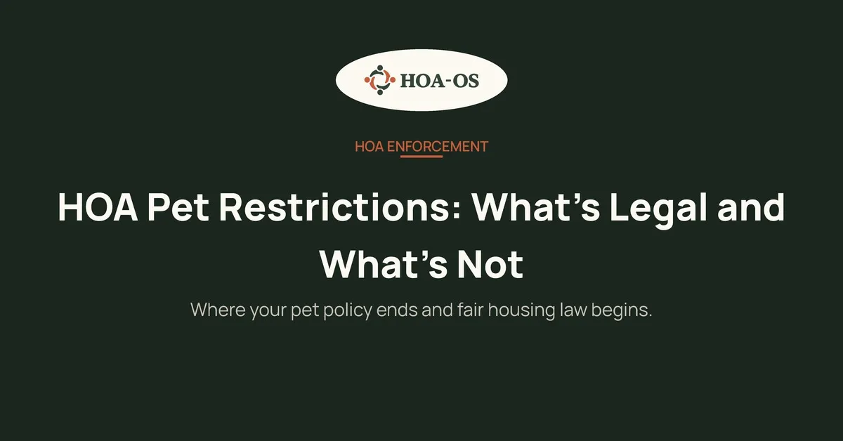 HOA Pet Restrictions: What's Legal and What's Not