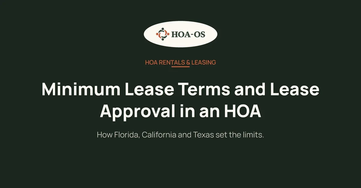 Minimum Lease Terms and Lease Approval in an HOA