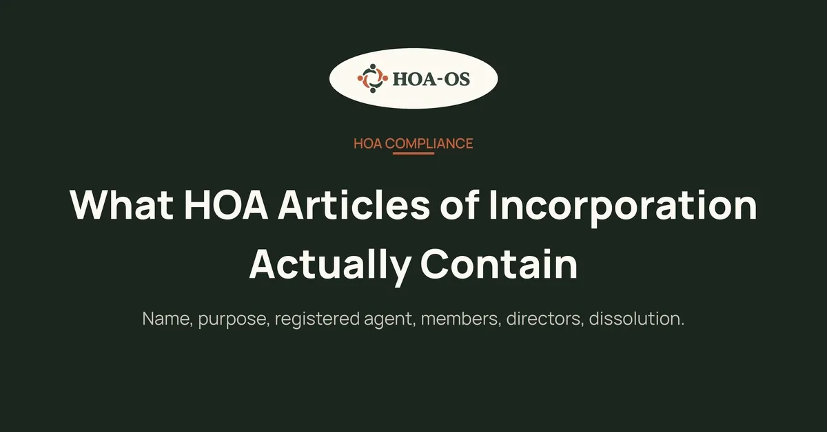 What HOA Articles of Incorporation Actually Contain
