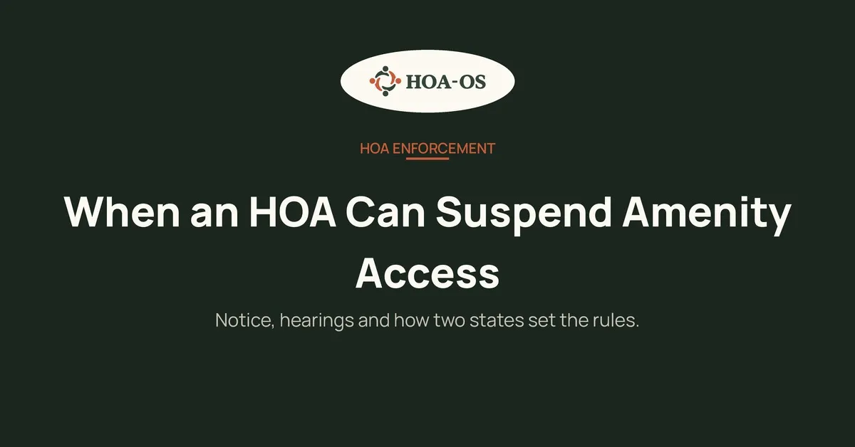 When an HOA Can Suspend Amenity Access