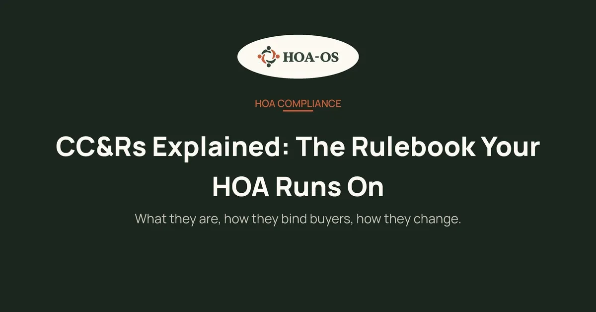 CC&Rs Explained: The Rulebook Your HOA Runs On