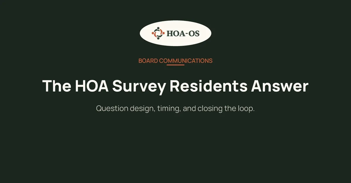 How to Run an HOA Survey Residents Actually Answer