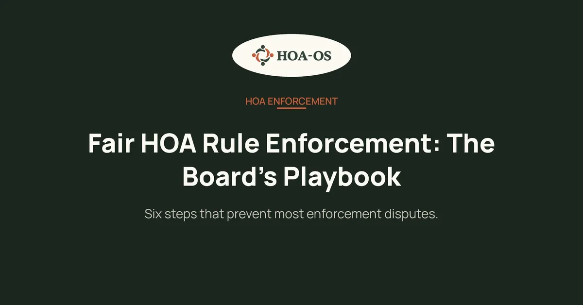 Fair HOA Rule Enforcement: The Board's Playbook