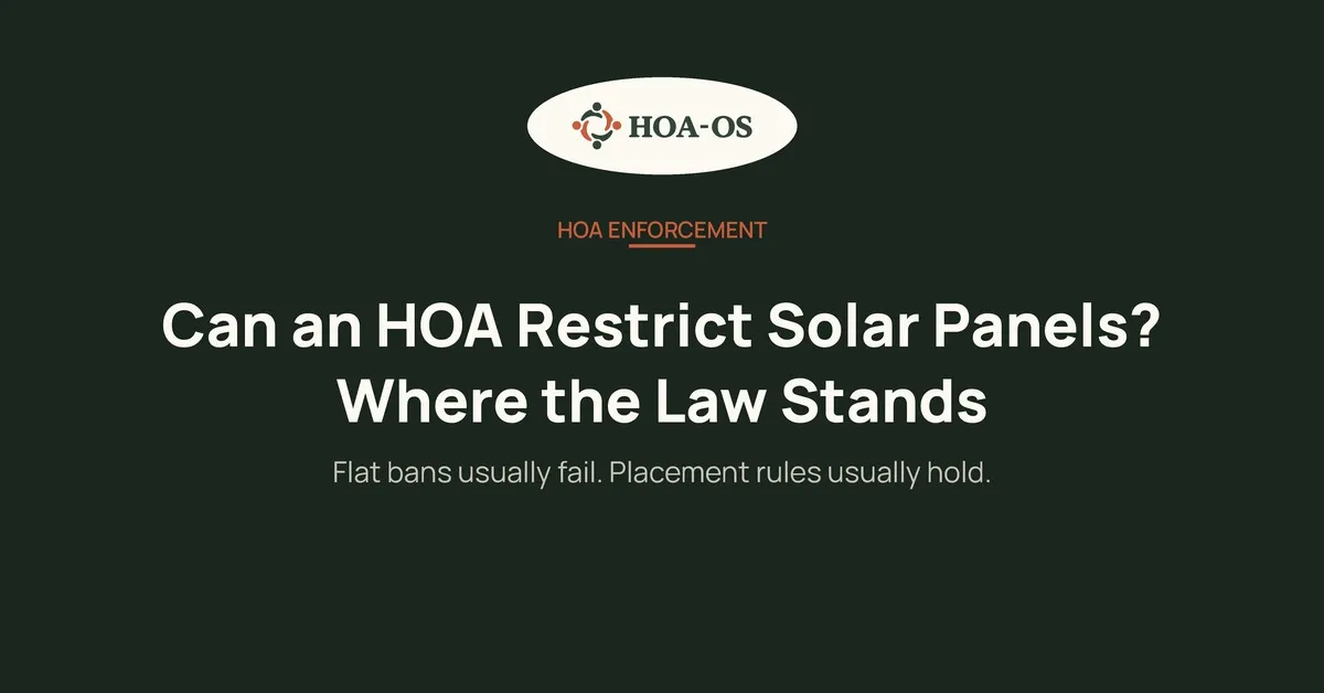 Can an HOA Restrict Solar Panels? Where the Law Stands