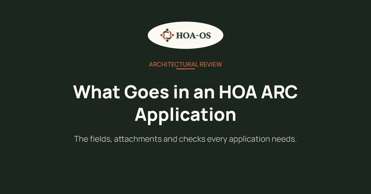 What Goes in an HOA ARC Application