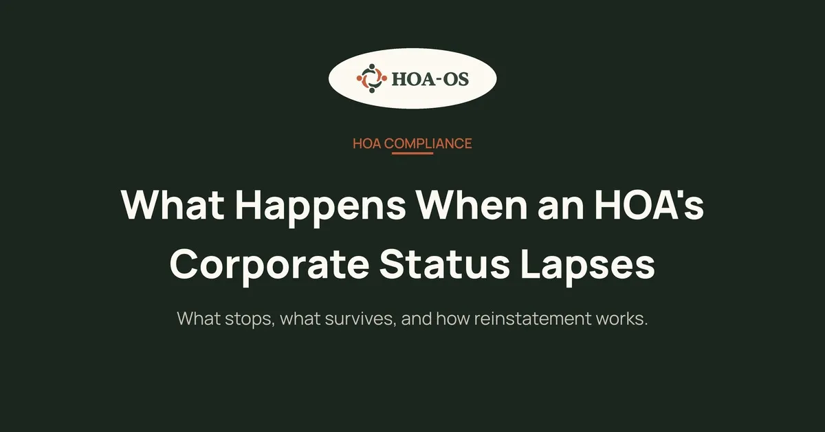 What Happens When an HOA's Corporate Status Lapses